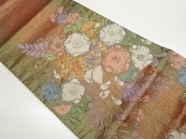 JAPANESE FUKURO OBI / MATELASSE / KIN-TOSHI / WOVEN TSUJIGAHANA